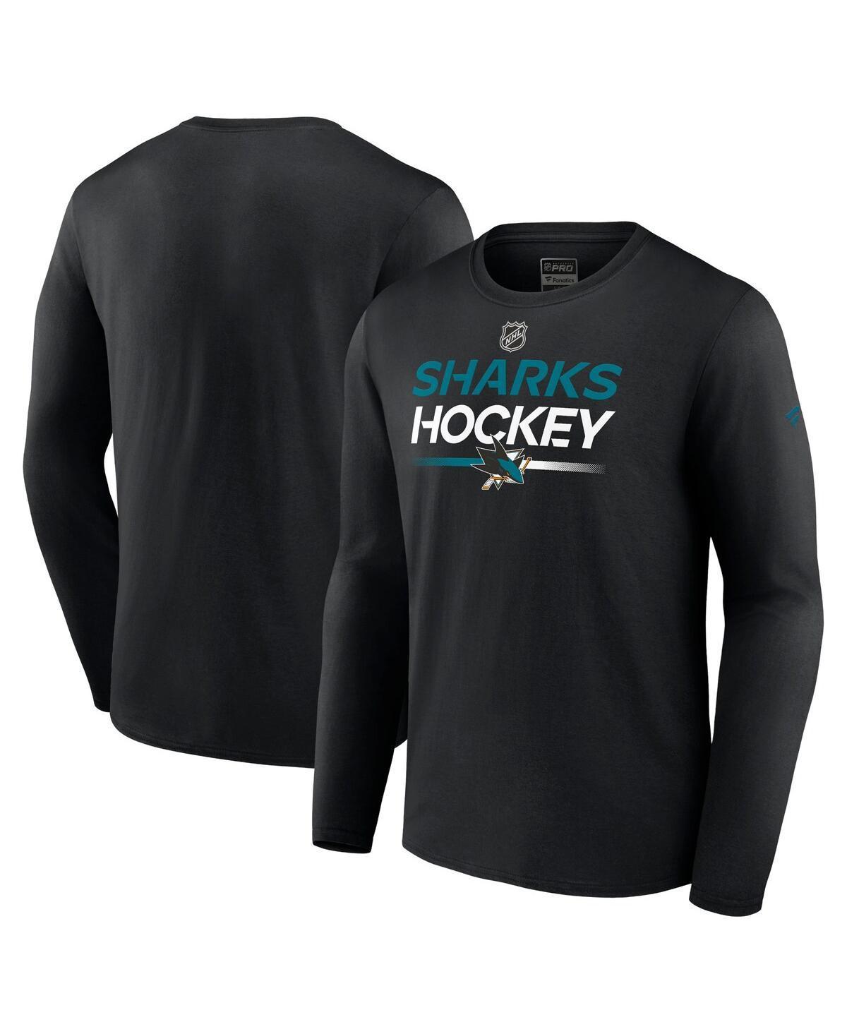 Men's Fanatics Branded  Black San Jose Sharks Authentic Pro Primary Replen Long Sleeve T-Shirt, Size: XL, Sks Black Product Image