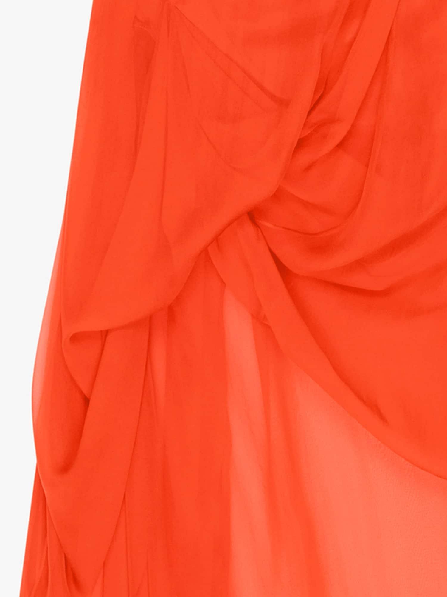 Draped strapless dress in silk chiffon Product Image