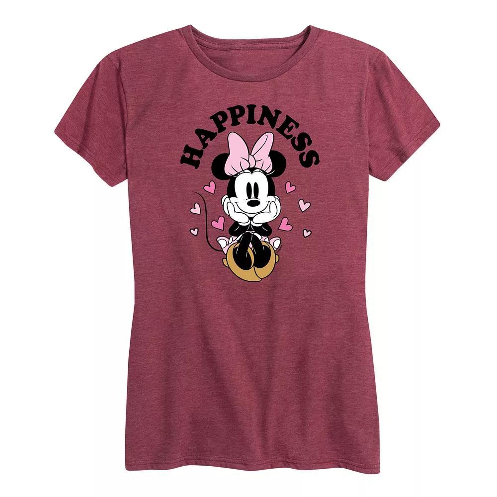 Disney's Minnie Mouse Women's Happiness Graphic Tee, Size: Small, Grey Gray Product Image