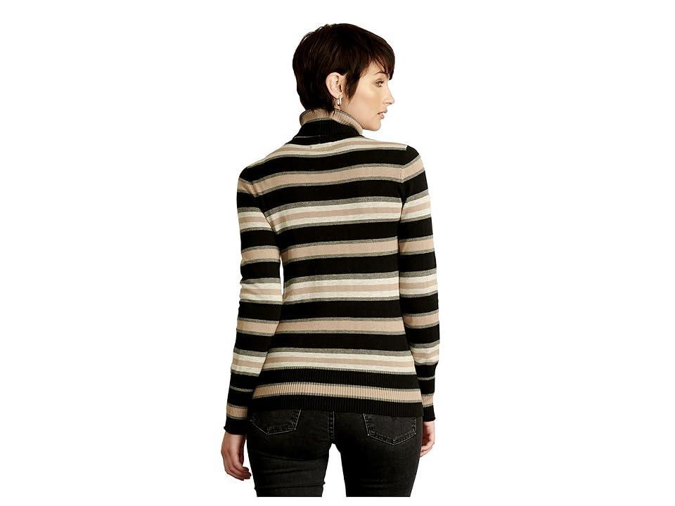 Hatley Turtleneck Sweater (Black Melange Stripes) Women's Clothing Product Image