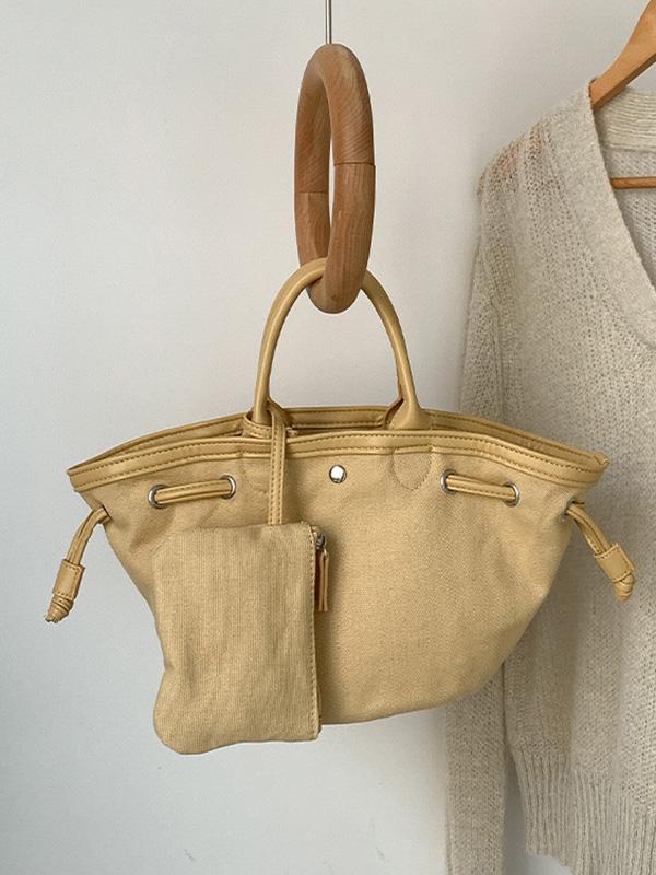 Drawstring Split-Joint Handbags Tote Bags Product Image