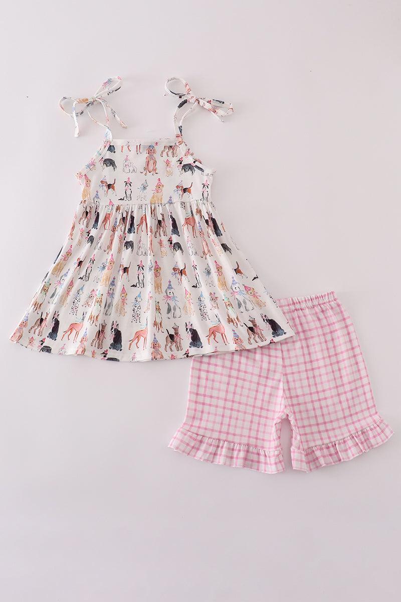 Pink party puppy print set Product Image