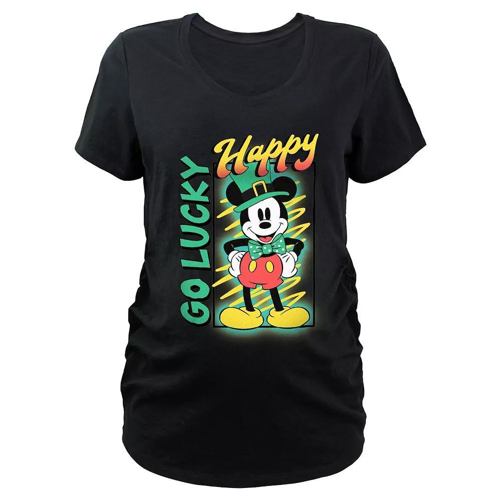 Disney's Mickey Mouse Happy Go Lucky Maternity Graphic Tee, Women's, Size: Medium-Mat, Black Product Image