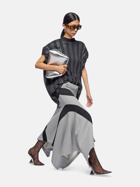 Grey and black long skirt Product Image