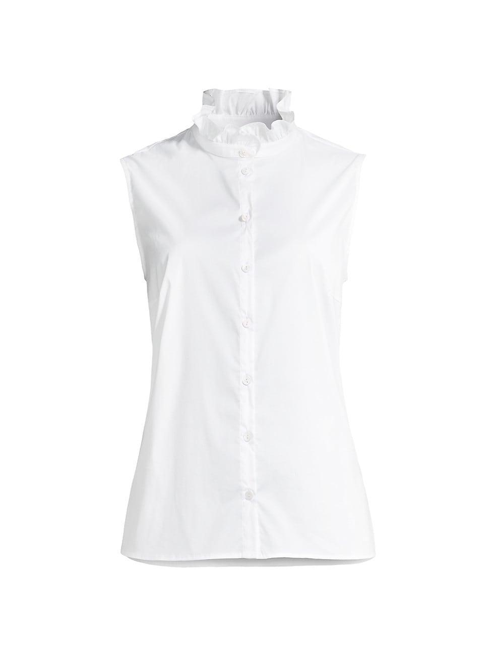 Misook Ruffle Collar Sleeveless Shirt Product Image