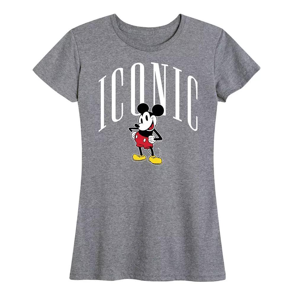 Disneys Mickey Mouse Womens Iconic Graphic Tee Grey Royal Blue Product Image