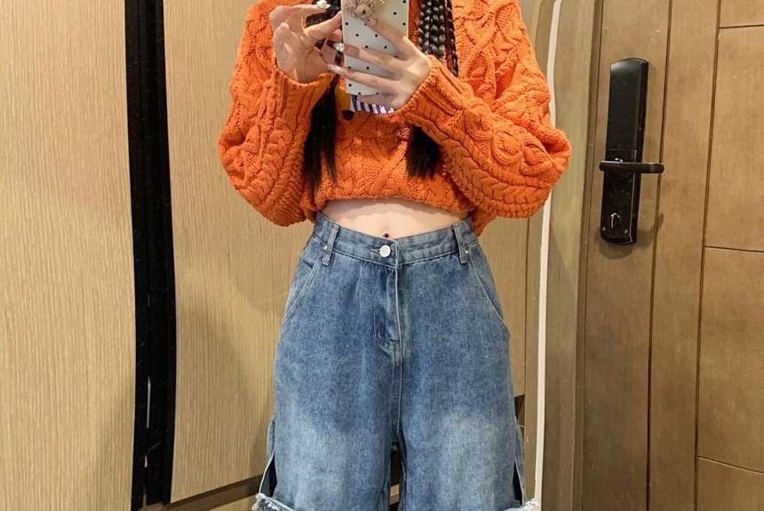 High Waist Studded Wide Leg Jeans Product Image