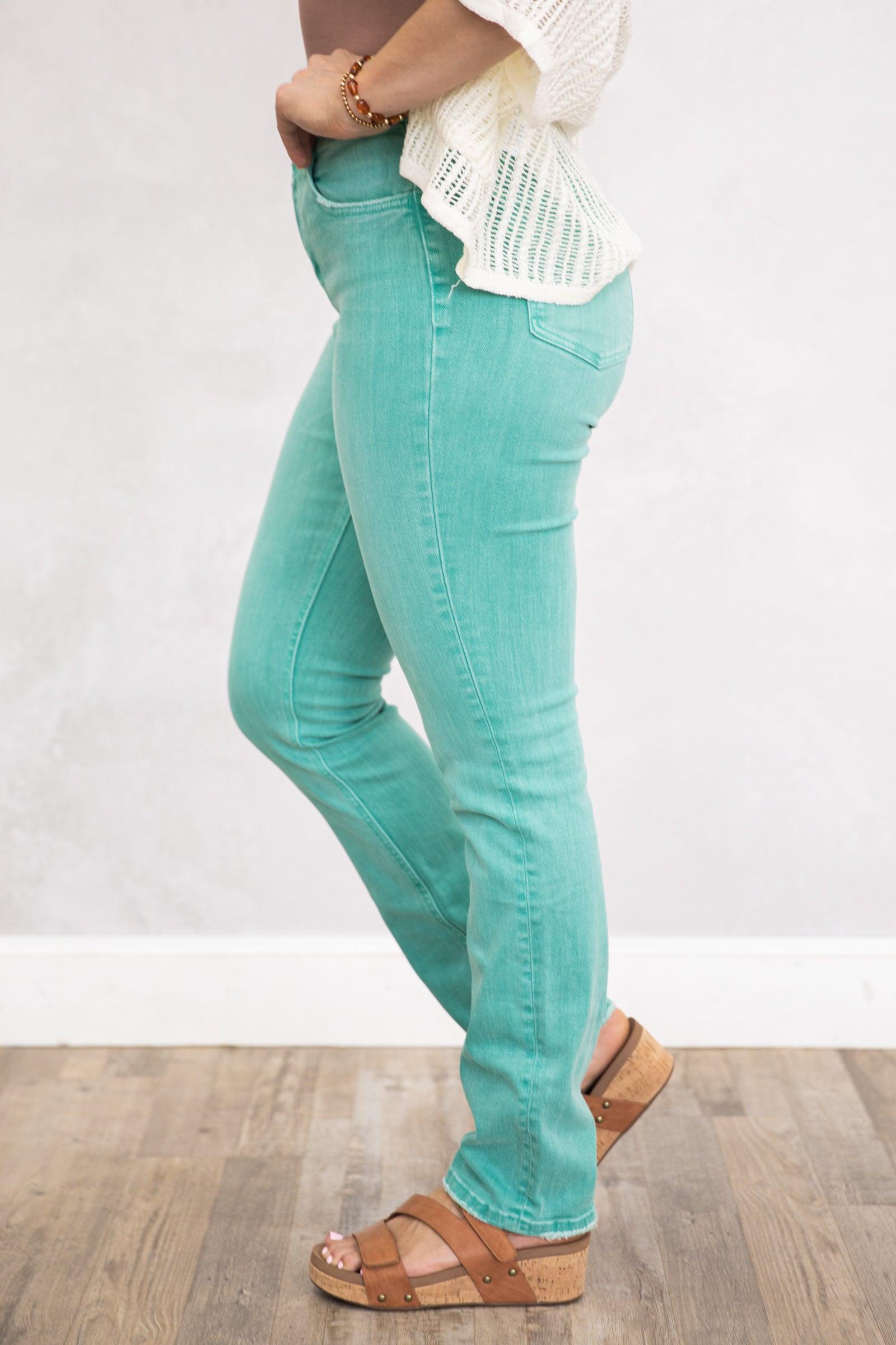 Flying Monkey Turquoise Straight Laced Jeans Product Image
