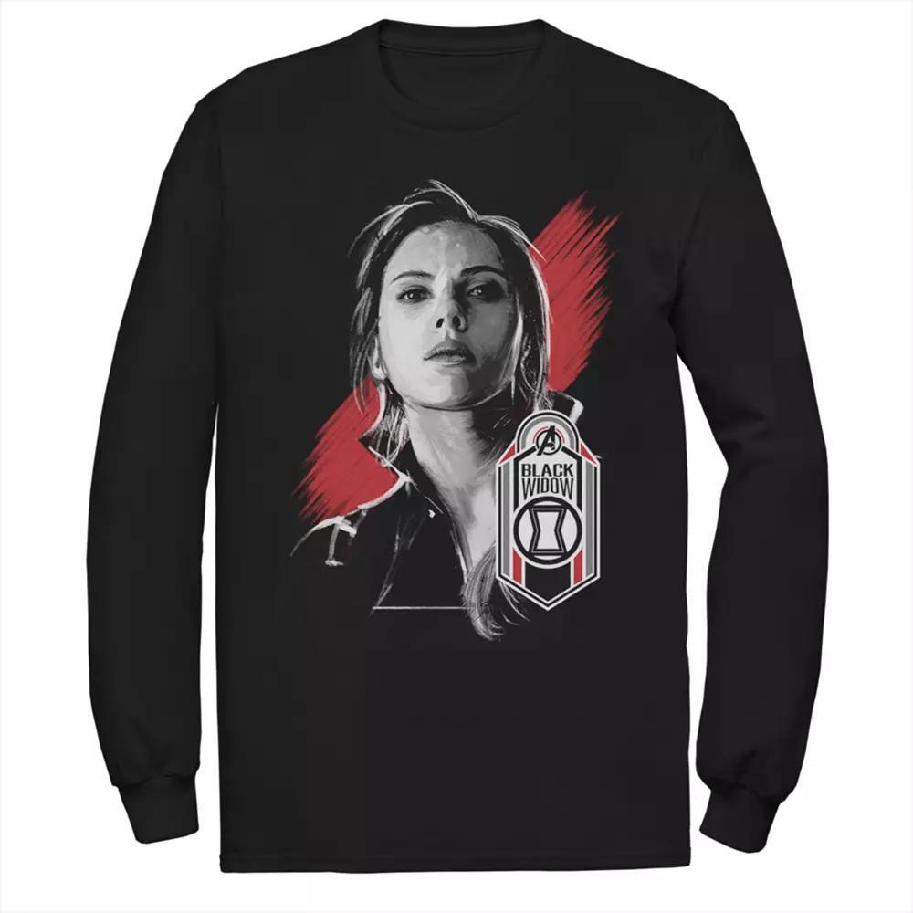 Men's Marvel Avengers Endgame Black Widow Tag Long Sleeve Tee, Size: Medium Product Image