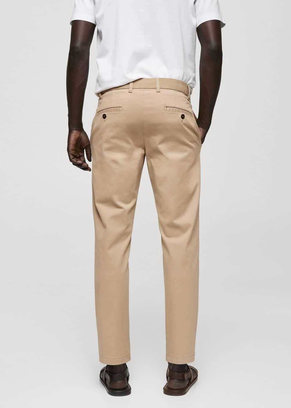 Mango Mens Cotton Tapered Crop Pants Product Image