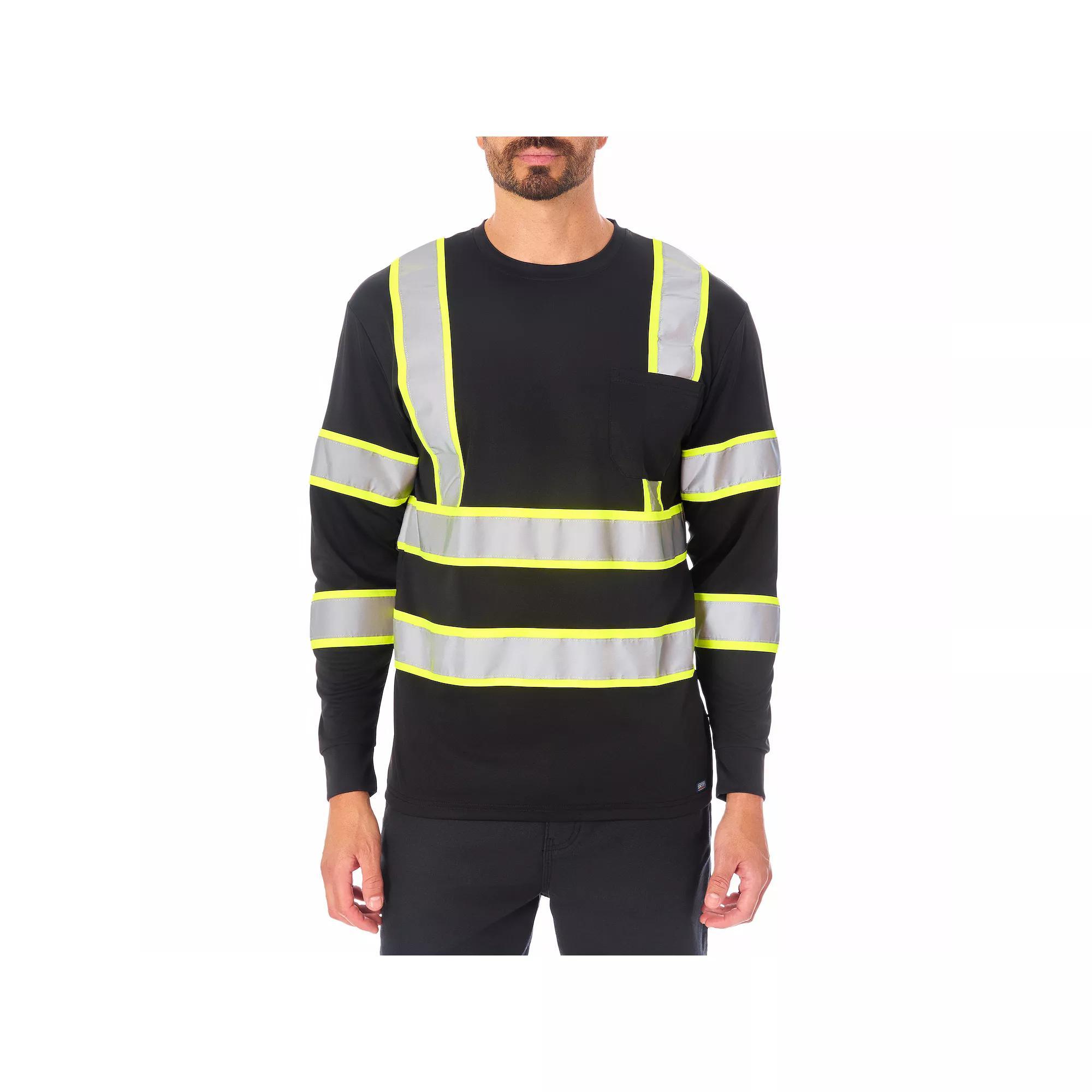 Men's Smith's Workwear Long Sleeve High-Visibility Reflective Safety Tee, Size: XL, Laser Yellow Product Image