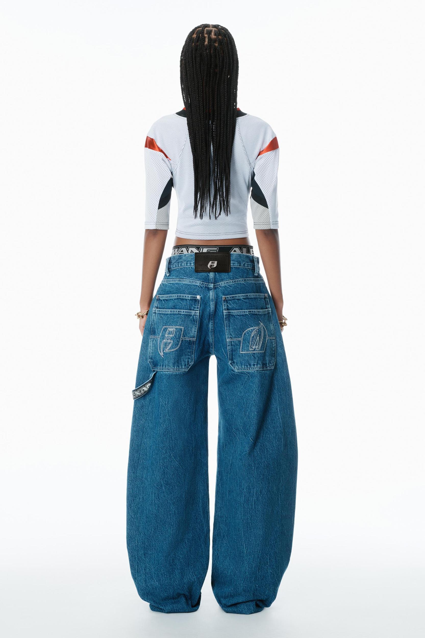 Pre-styled Rounded Jeans With Underwear Waistband Product Image