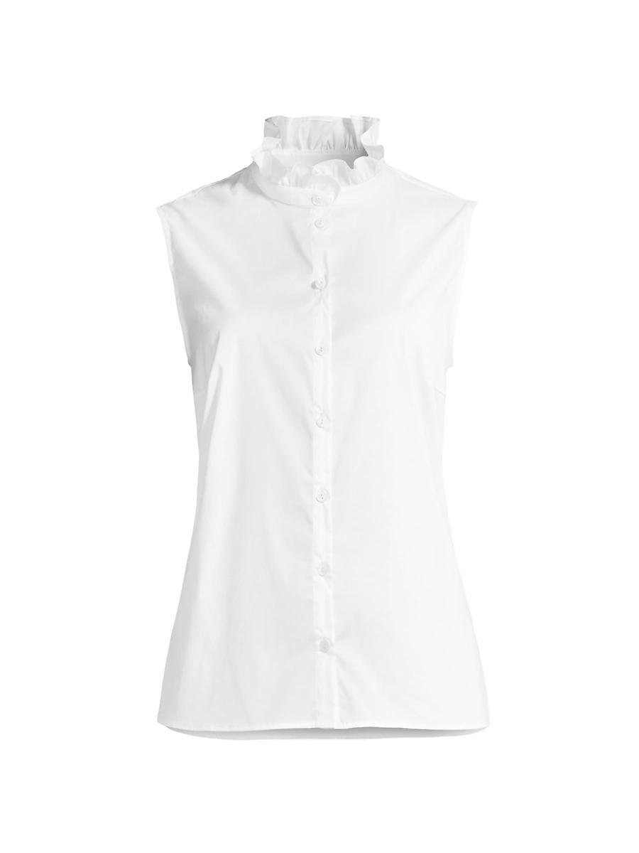 Misook Ruffle Collar Sleeveless Shirt Product Image