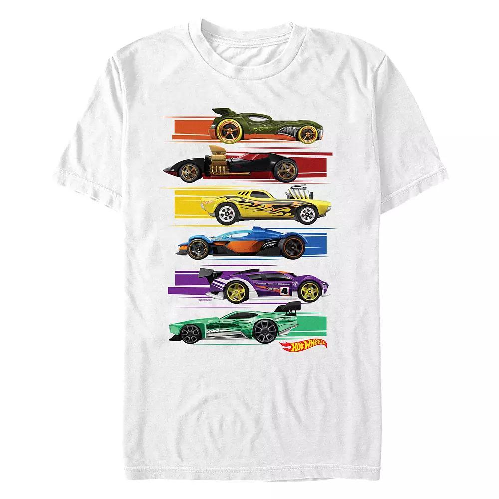 Men's Hot Wheels Rainbow Racers Profiles Graphic Tee, Size: XL, White Product Image