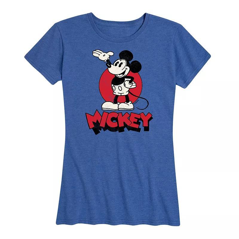 Disney's Mickey Mouse Women's Heritage Graphic Tee, Size: Medium, Grey Royal Blue Product Image