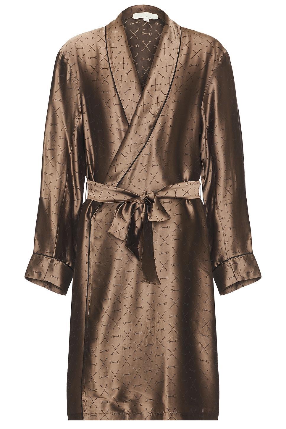 Mens Logo Jacquard Silk-Blend Robe Product Image