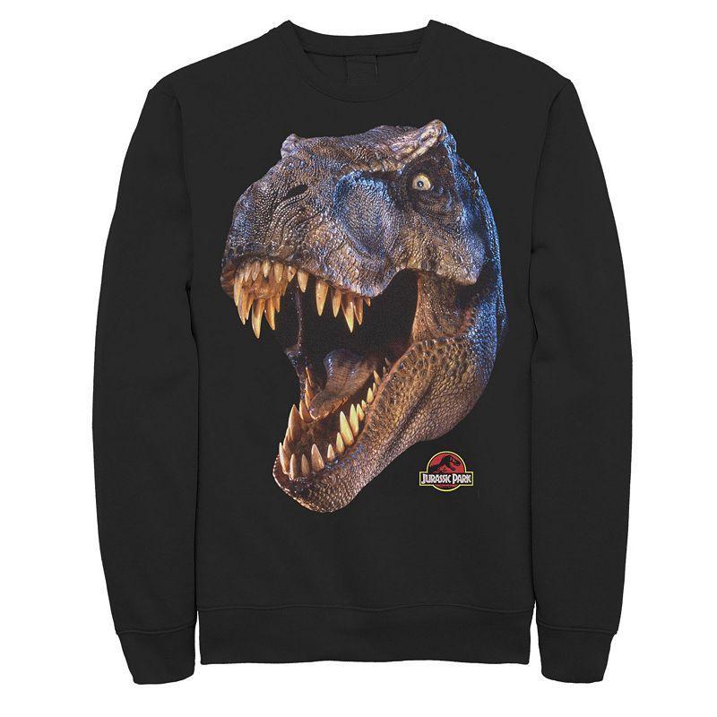 Men's Jurassic Park T-Rex Head Roar Fleece Graphic Pullover, Size: Medium, Black Product Image