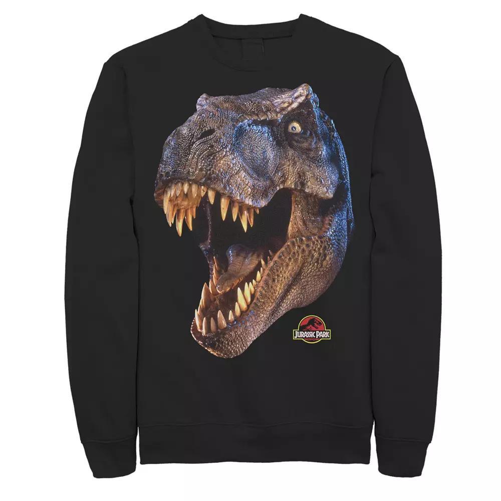Men's Jurassic Park T-Rex Head Roar Fleece Graphic Pullover, Size: Medium, Black Product Image