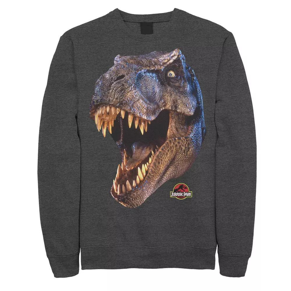 Men's Jurassic Park T-Rex Head Roar Fleece Graphic Pullover, Size: Medium, Black Product Image