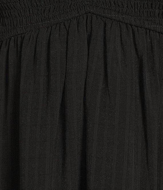 Allison & Kelly Textured Woven V-Neck Flutter Sleeve Smocked Dress Product Image