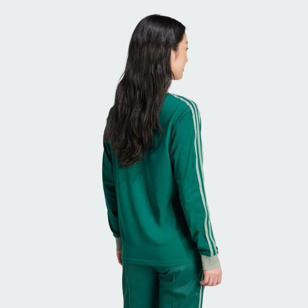 adidas Adicolor 3-Stripes Regular Long Sleeve Tee Black S Womens Product Image