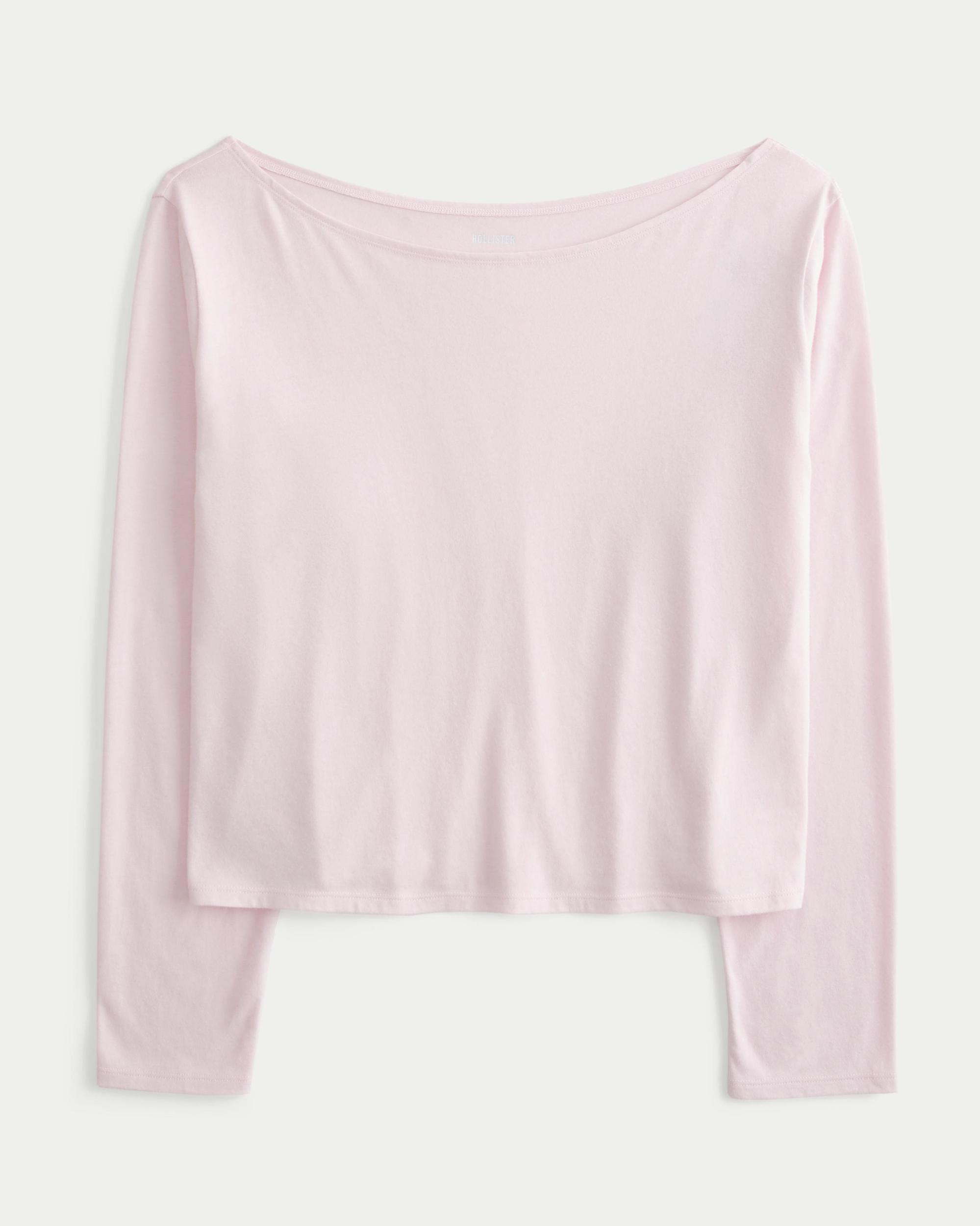 Easy Long-Sleeve Off-the-Shoulder Top Product Image