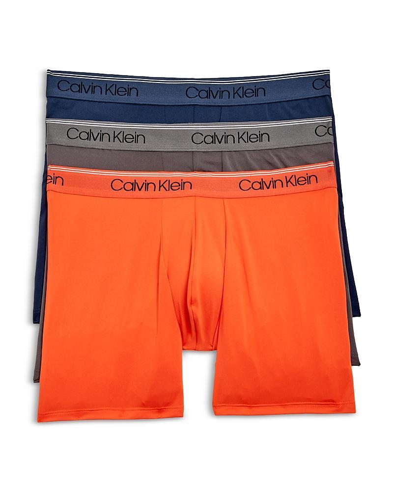 Men's Calvin Klein 3-Pack Microfiber Stretch Boxer Briefs, Size: 2XL, Black Convoy Red Gala Product Image