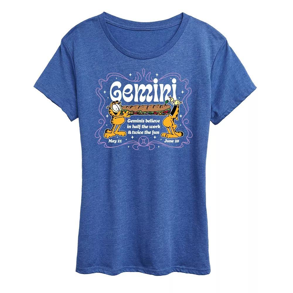 Womens Garfield Gemini Graphic Tee Blue Product Image