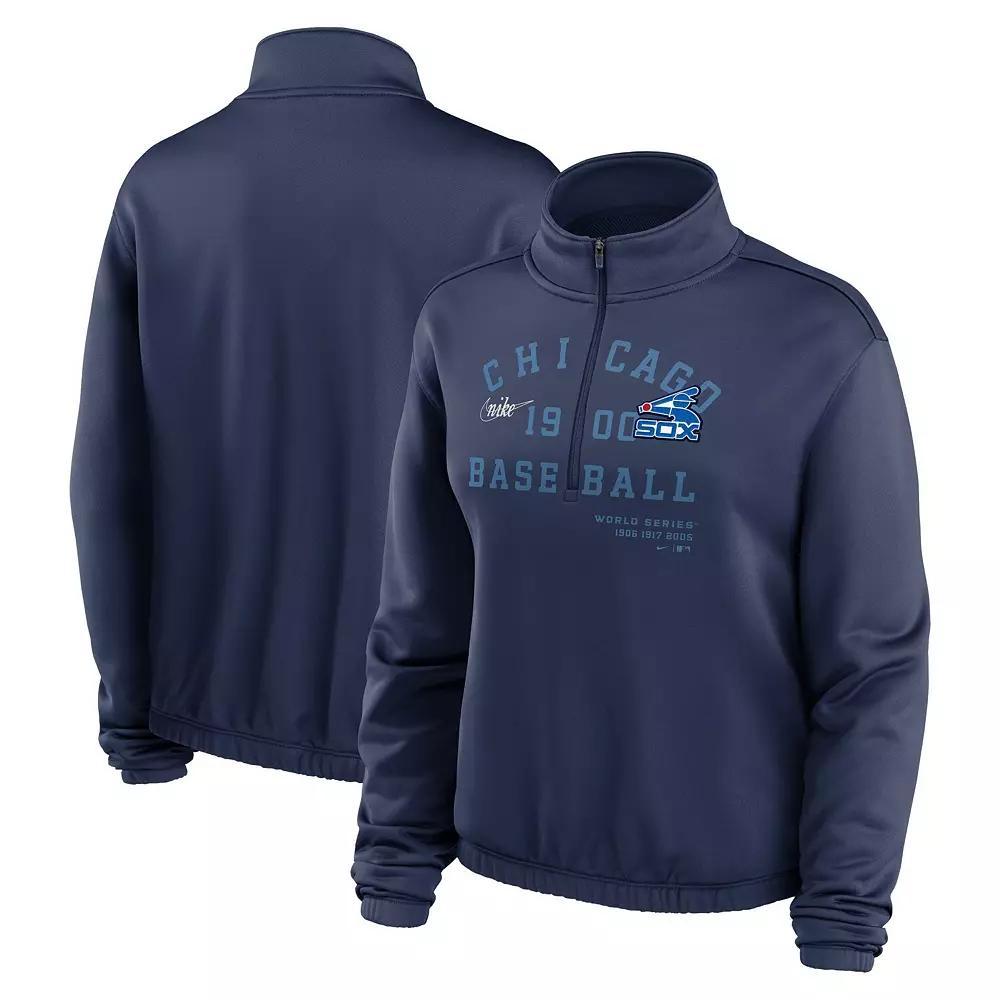 Women's Nike Navy San Diego Padres Rewind Splice Half-Zip Sweatshirt, Size: Small, Blue Product Image