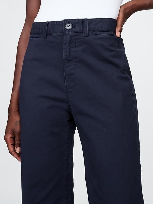 High Rise Stride Wide-Leg Ankle Khakis Product Image