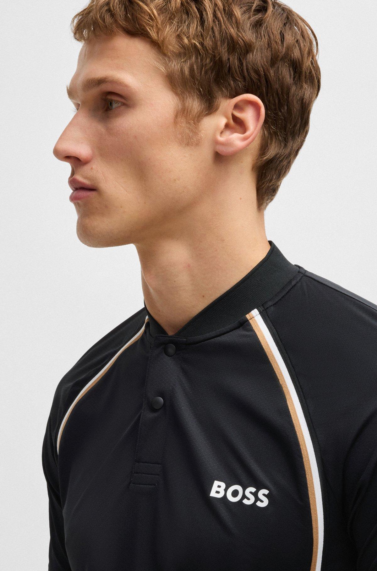 Active slim-fit polo shirt in super-stretch mesh Product Image