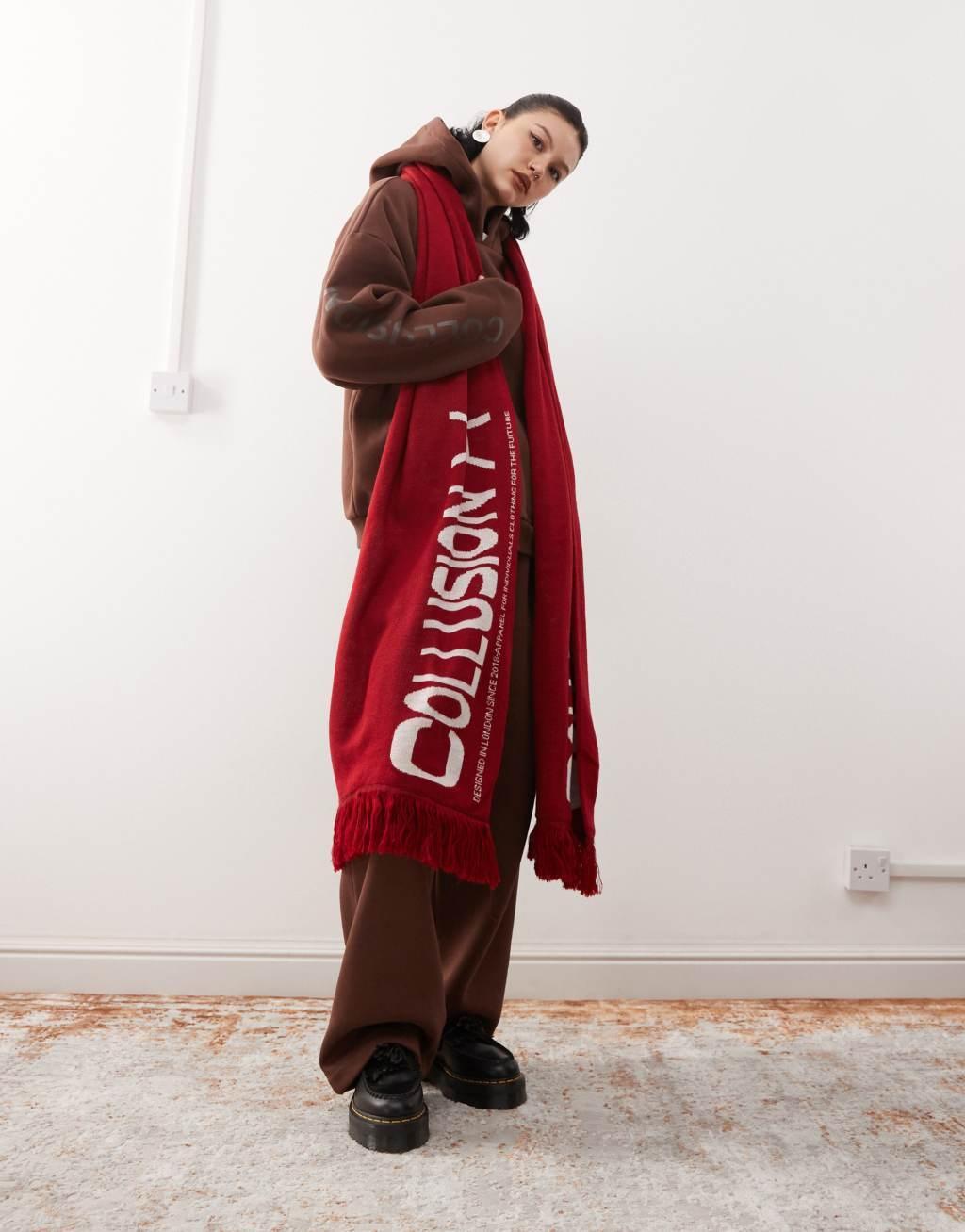 COLLUSION heavyweight logo hoodie Product Image