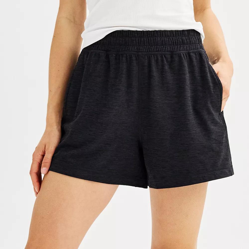 Women's FLX Wander Boyfriend High-Rise Shorts, Size: XS, Black Grey Coal Product Image