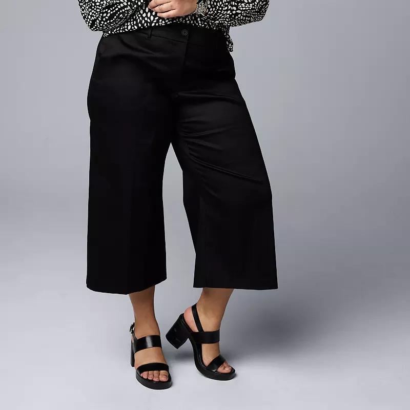 Plus Size Simply Vera Vera Wang High Rise Shaping Capri Pants, Women's, Size: 2XL, Black Product Image
