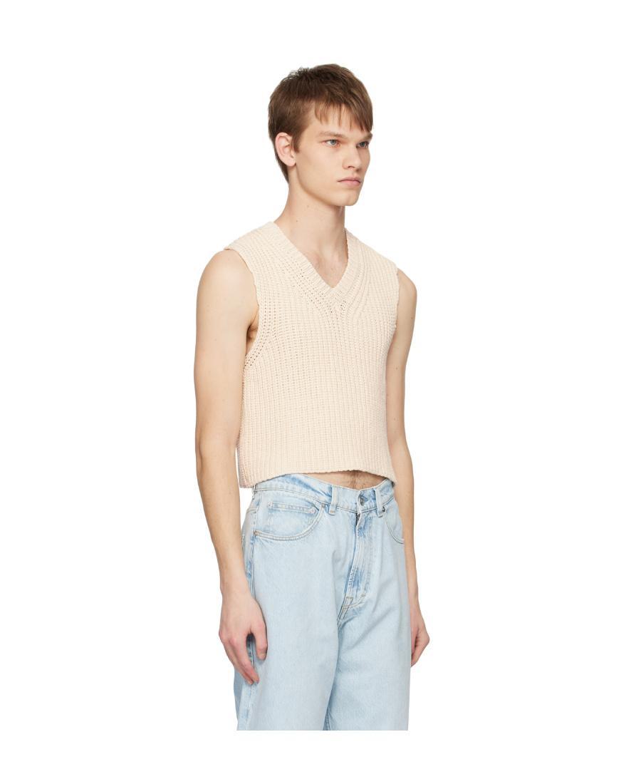 OUR LEGACY Ribbed-knit Cropped Vest In White Product Image