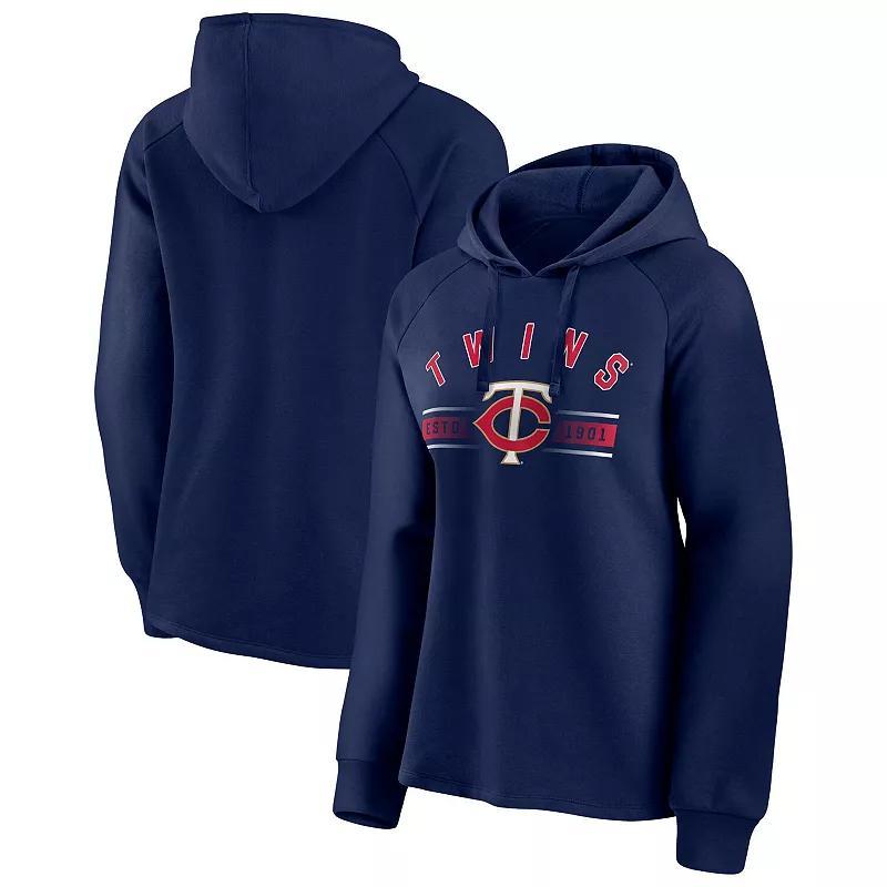 Women's Fanatics Branded Navy Minnesota Twins Perfect Play Raglan Pullover Hoodie, Size: Small, Blue Product Image