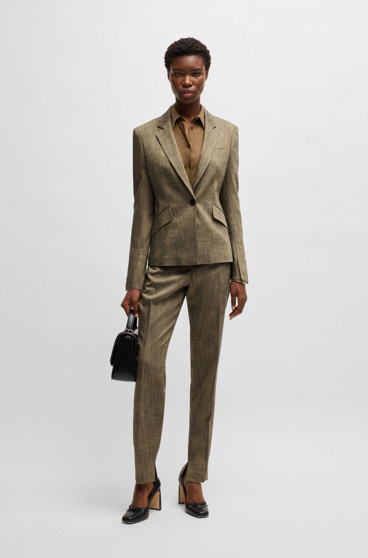 Slim-fit blazer in melange sharkskin fabric Product Image