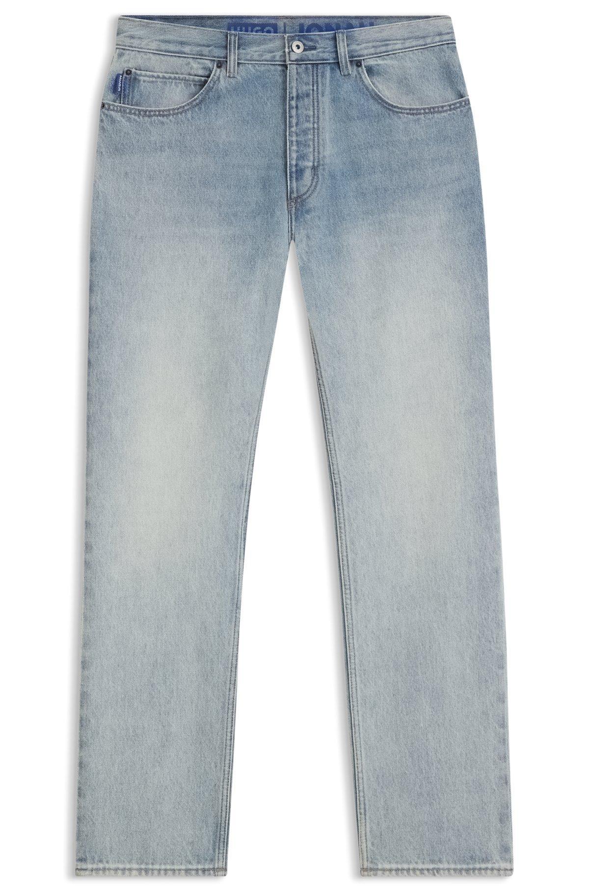 Regular-fit jeans in light-blue cotton denim Product Image
