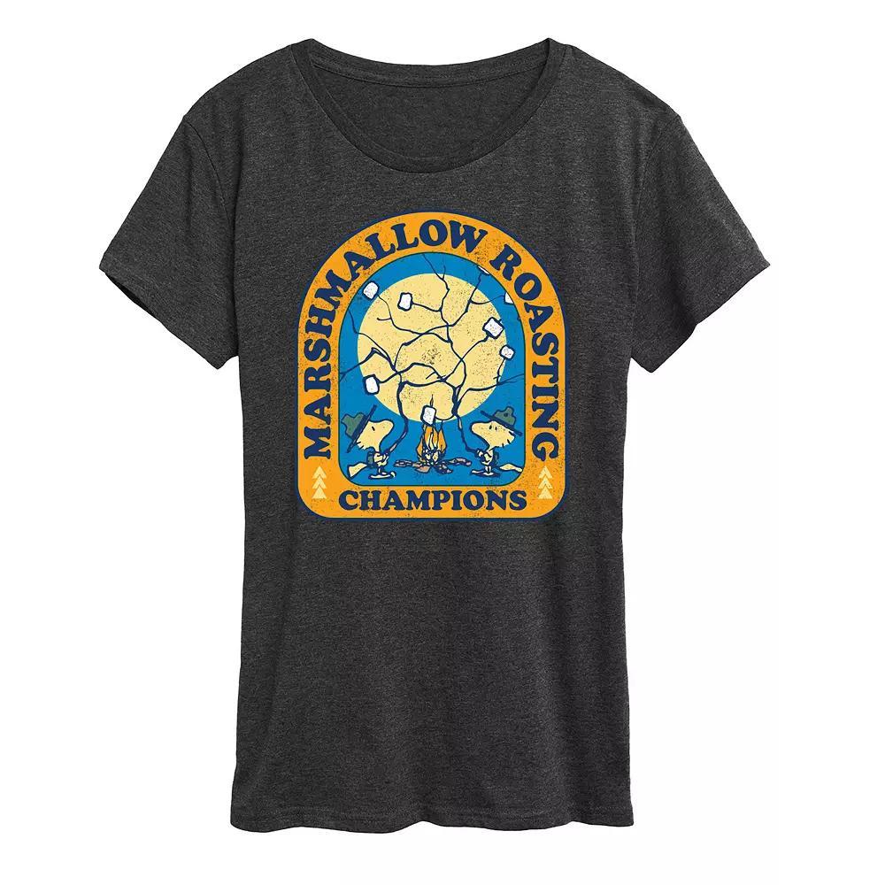 Women's Peanuts Woodstock Marshmallow Roasting Graphic Tee, Size: XL, Blue Product Image