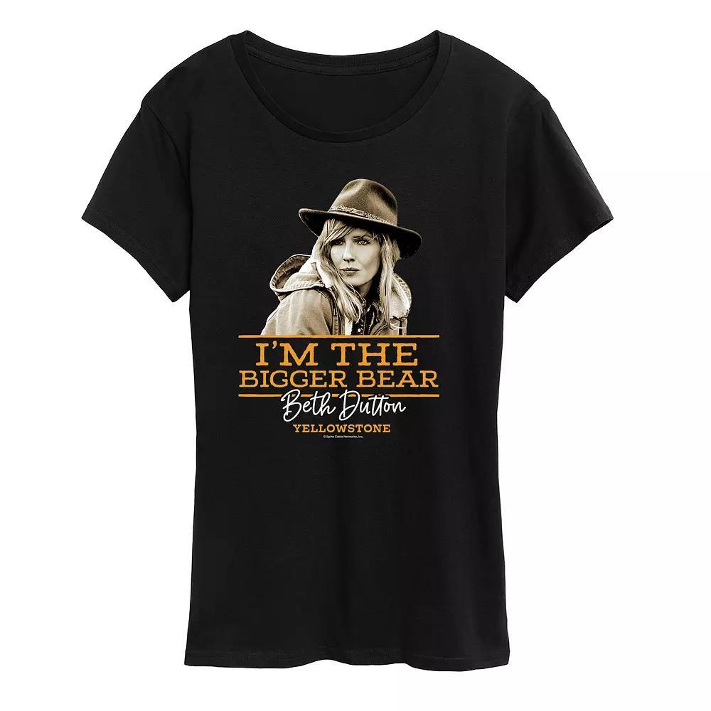 Womens Yellowstone Im The Bigger Bear Graphic Tee, Girls Product Image