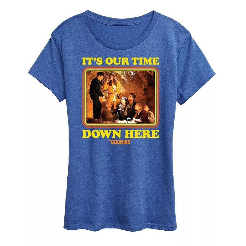 Womens The Goonies Our Time Down Here Graphic Tee Grey Royal Blue Product Image