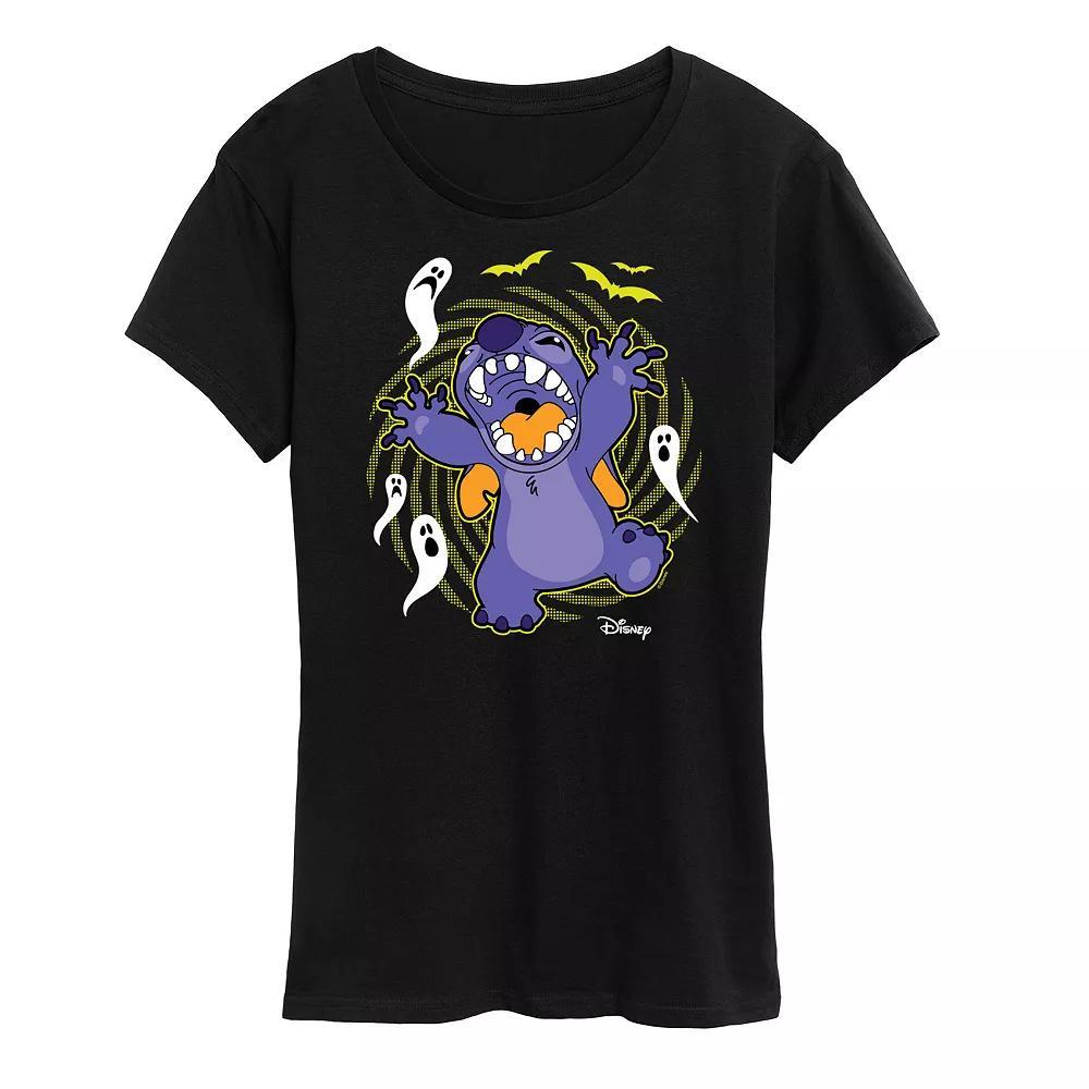 Disney's Lilo & Stitch Women's Halloween Ghosts Graphic Tee, Size: Large, Black Product Image