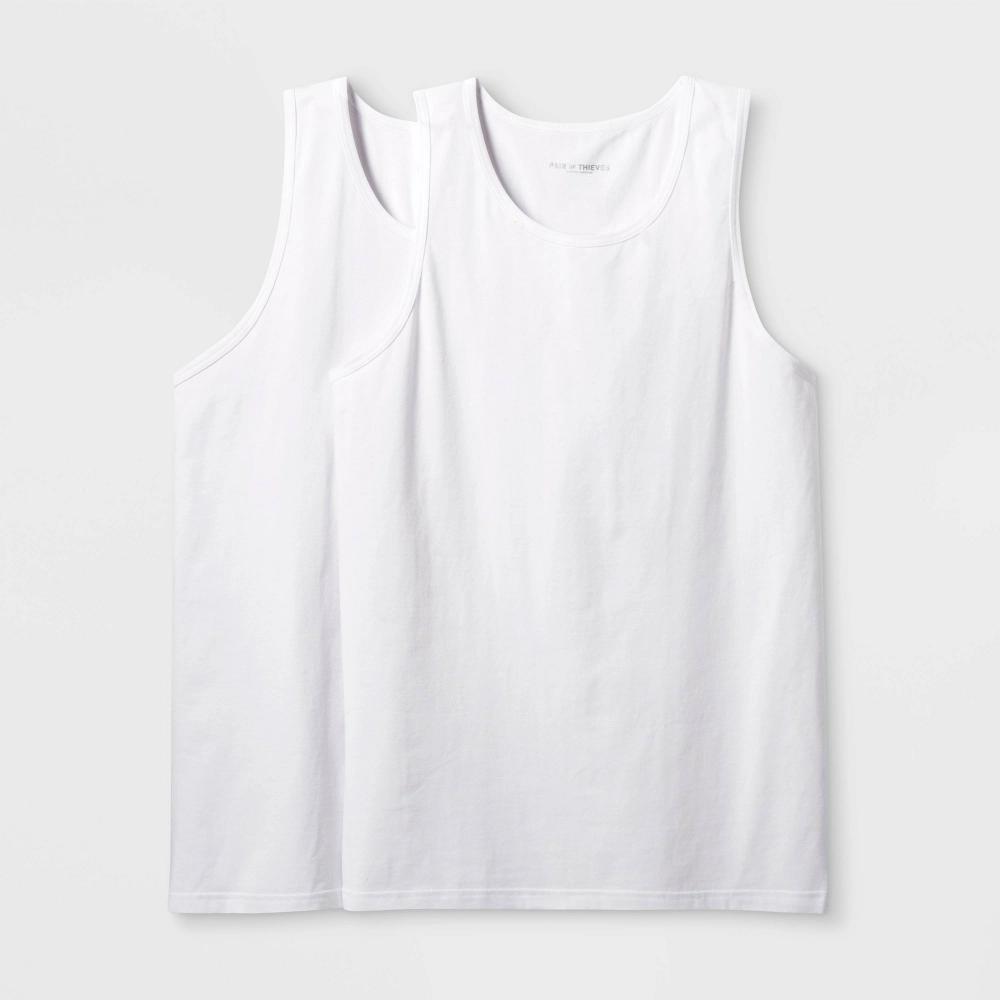 Pair of Thieves Mens Tank Undershirt 2pk - White L: Moisture Wicking, Breathable Fabric Product Image