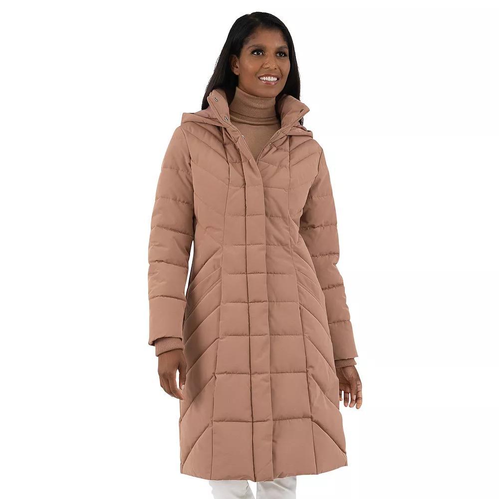 Women's Fleet Street Long Puffer Coat, Size: Medium, Warm Brown Product Image