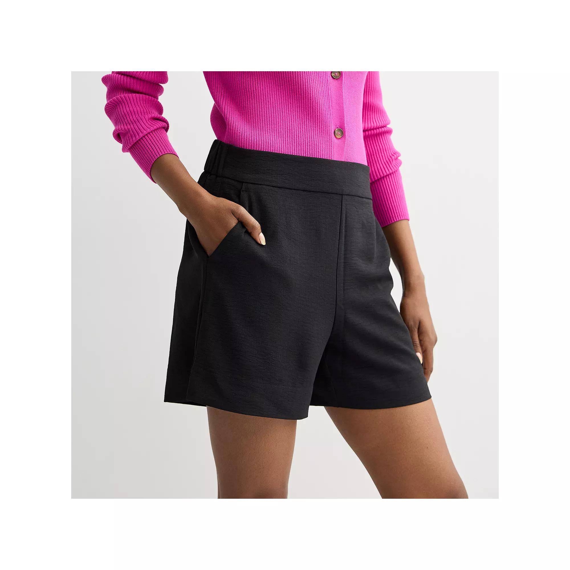 Women's Nine West Pull-On Easy Shorts, Size: Small, Mineral Black Product Image