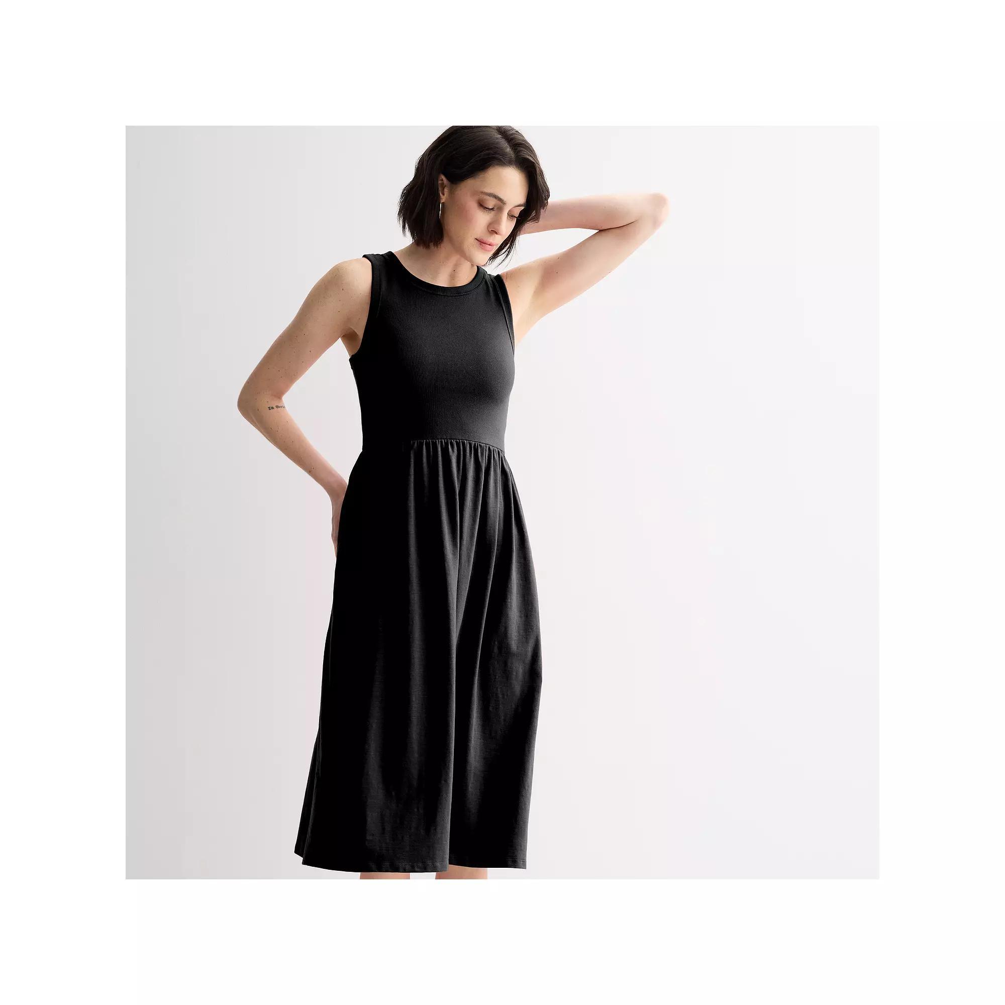 Women's Sonoma Goods For Life® Mixed Media Knit Dress, Size: XS, Pitch Black Product Image