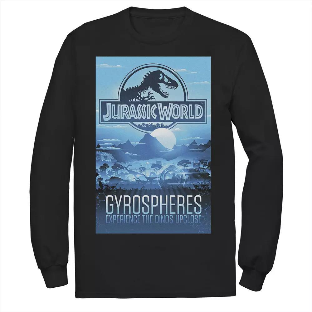 Men's Jurassic World Gyrospheres Tour Park Poster Tee, Size: Large, Black Product Image