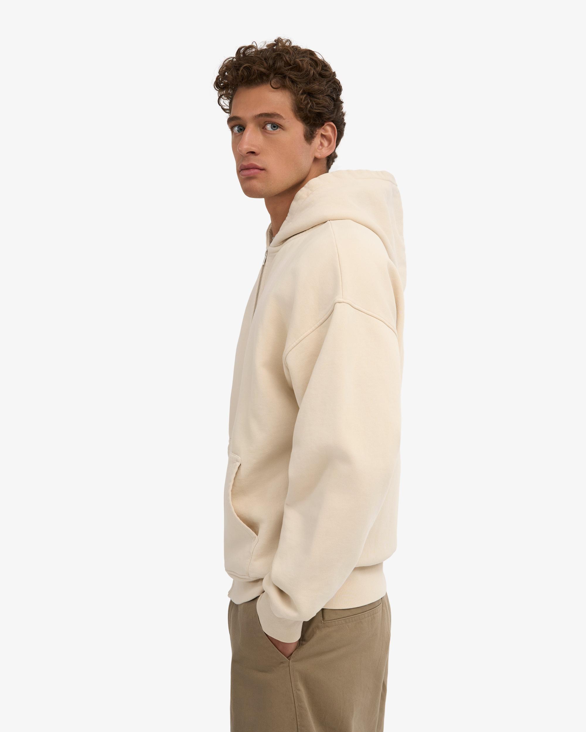 Organic Oversized Zip Hood - Ivory White Product Image