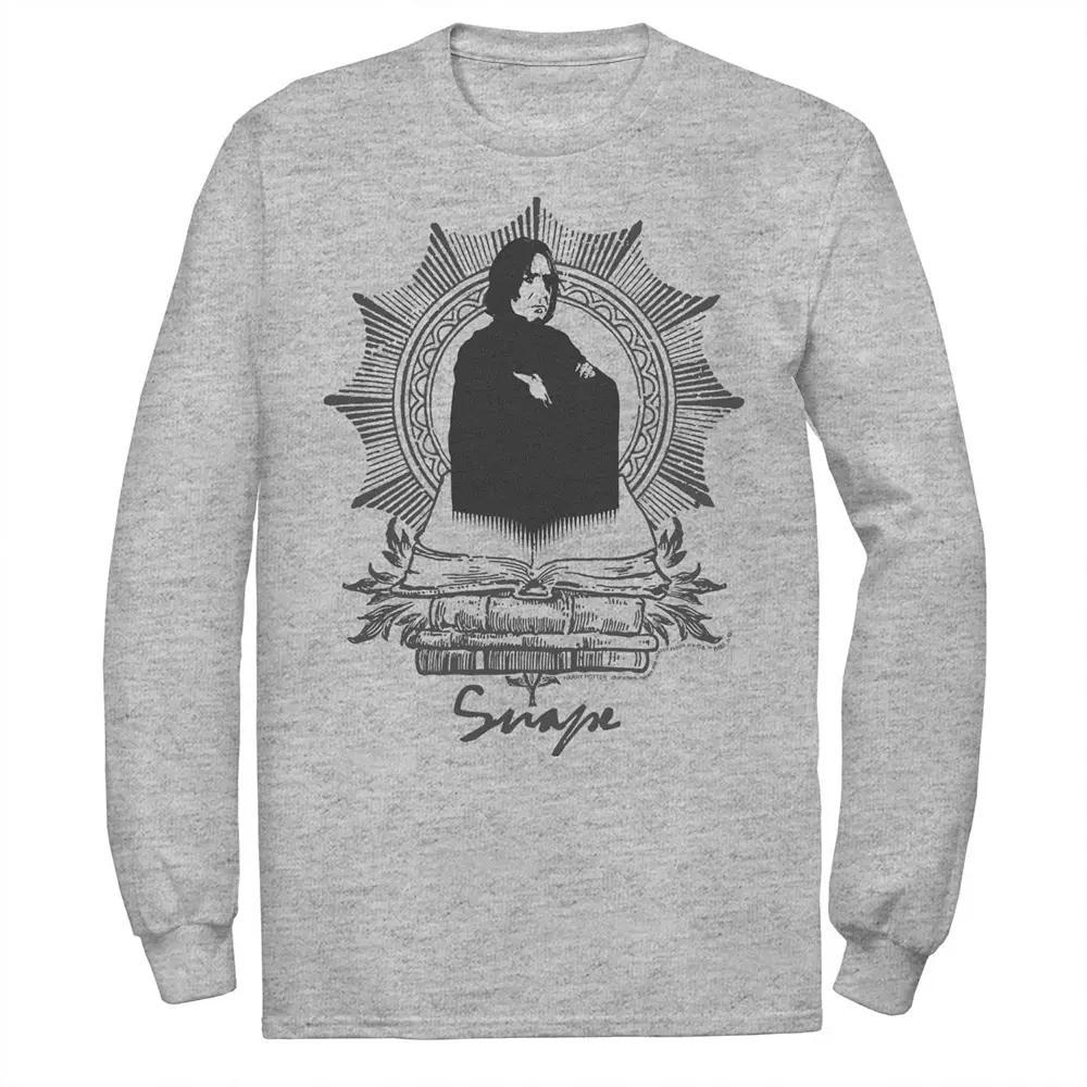 Men's Harry Potter Snape Books Portrait Long Sleeve Graphic Tee, Size: Medium, Athletic Grey Product Image