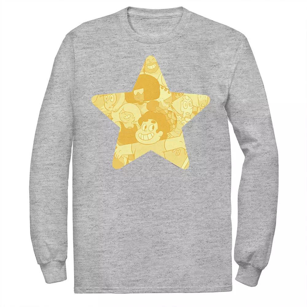 Men's Cartoon Network Stevens Universe Gold Star Long Sleeve Tee, Size: Large, Athletic Grey Product Image